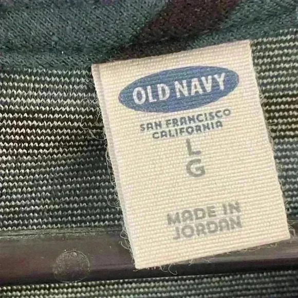 Old Navy fit and flare dress. Size Large. Green and black stripes. Never worn. - Picture 2 of 5